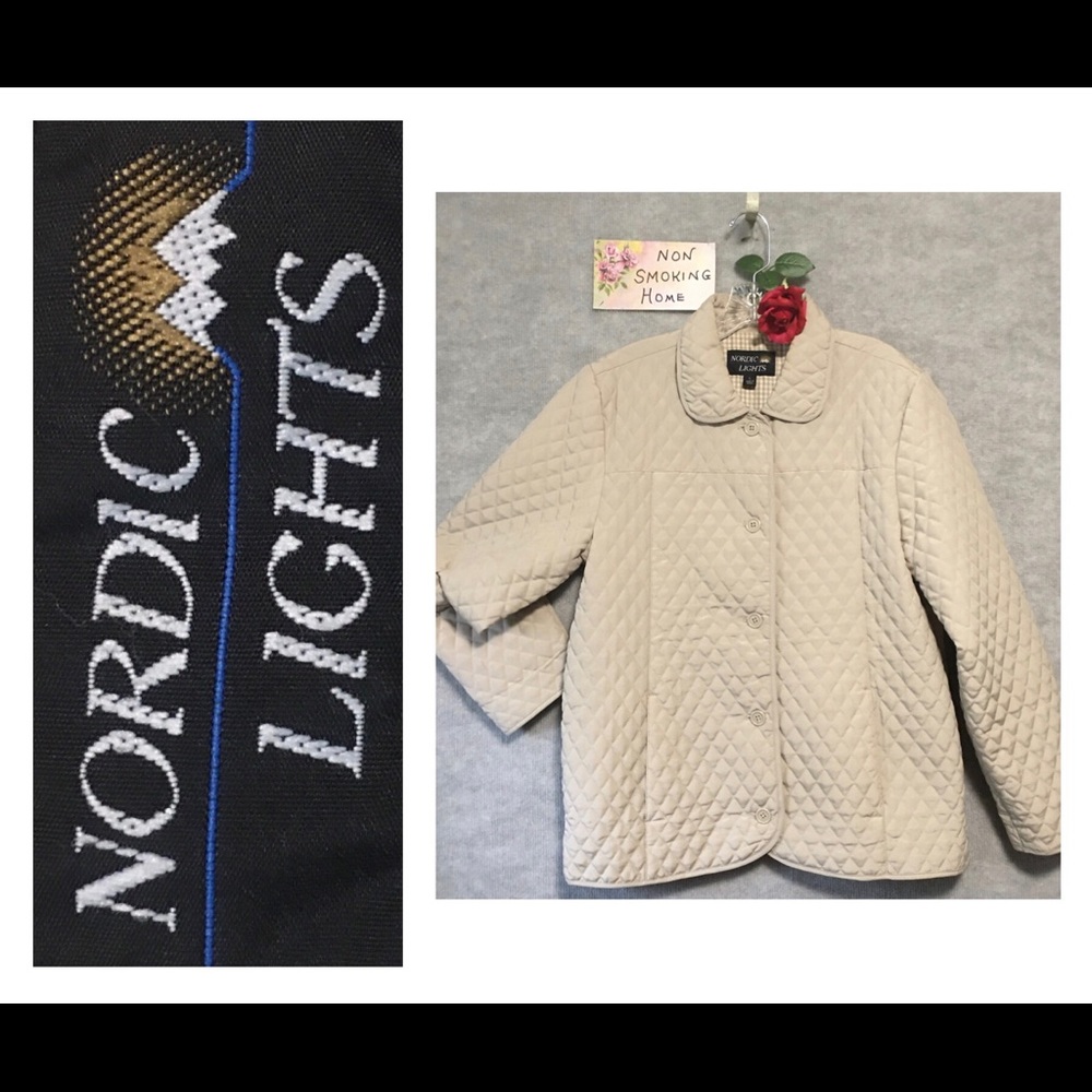 NORDIC LIGHTS LIGHTWEIGHT QUILTED CREAM JACKET SZ LG. NEW FAIRYCORE MINIMALIST